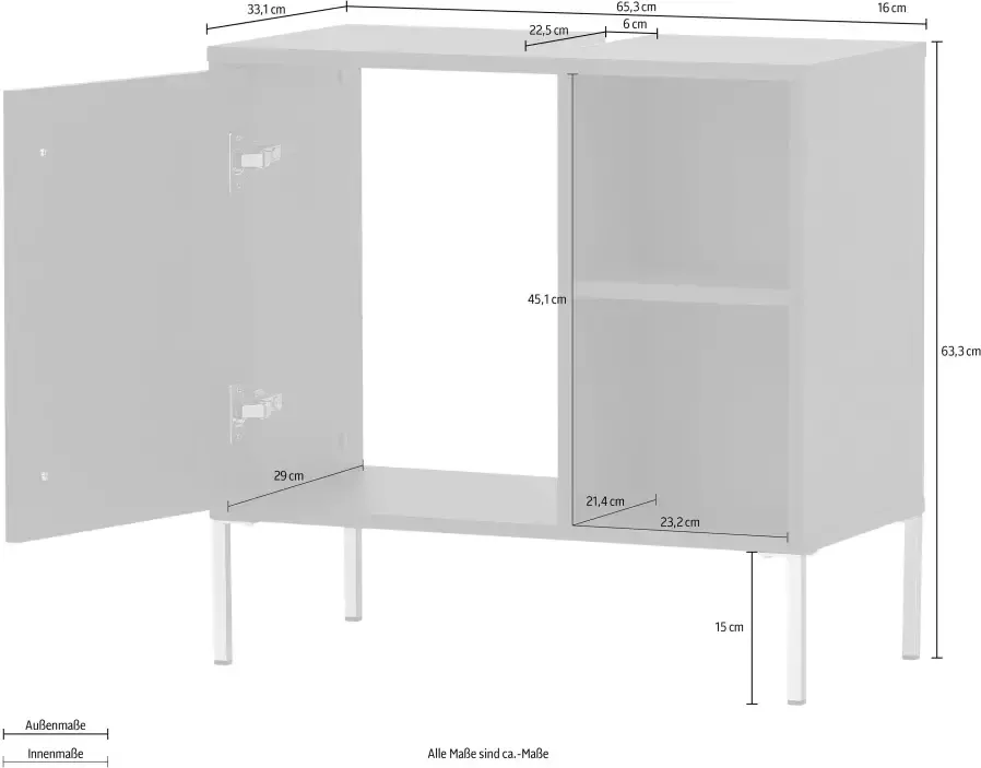 Welltime Wastafelonderkast KENT Breedte 65 3 cm made in Germany - Foto 1