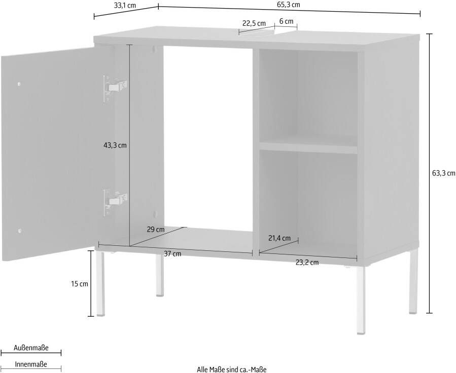 Welltime Wastafelonderkast KENT Breedte 65 3 cm made in Germany - Foto 2