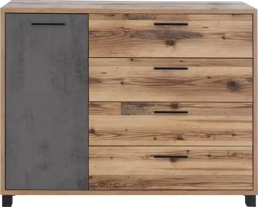 Emob Commode Kalas 125cm met 1 deur & 4 lades bruin grijs Woonkamerkasten Bruin; Betonlook Spaanplaat Woonkamerkasten Op voorraad - Foto 6