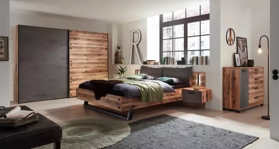 Emob Commode Kalas 125cm met 1 deur & 4 lades bruin grijs Woonkamerkasten Bruin; Betonlook Spaanplaat Woonkamerkasten Op voorraad - Foto 5