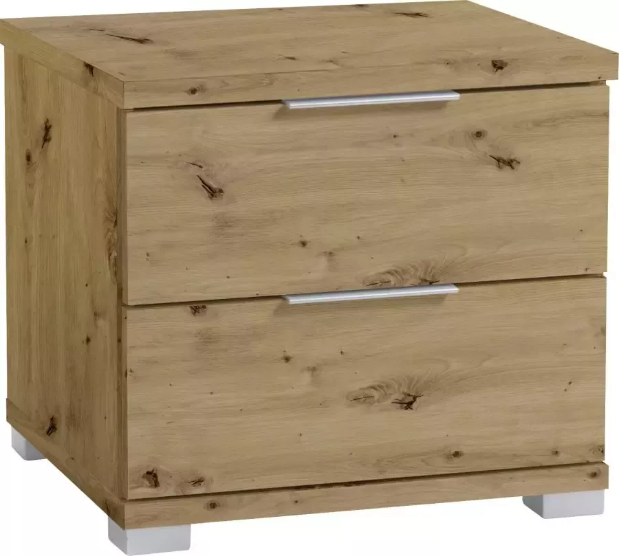 Emob Nachtkastje Nacho 46cm met 2 lades oude eik Slaapkamerkasten Bruin Spaanplaat Slaapkamerkasten Op voorraad - Foto 2