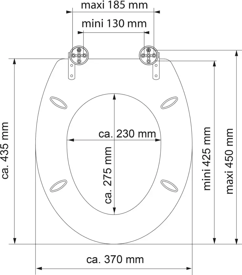 Schütte Toiletzitting Asia High gloss met houten mdf-kern met softclosemechanisme