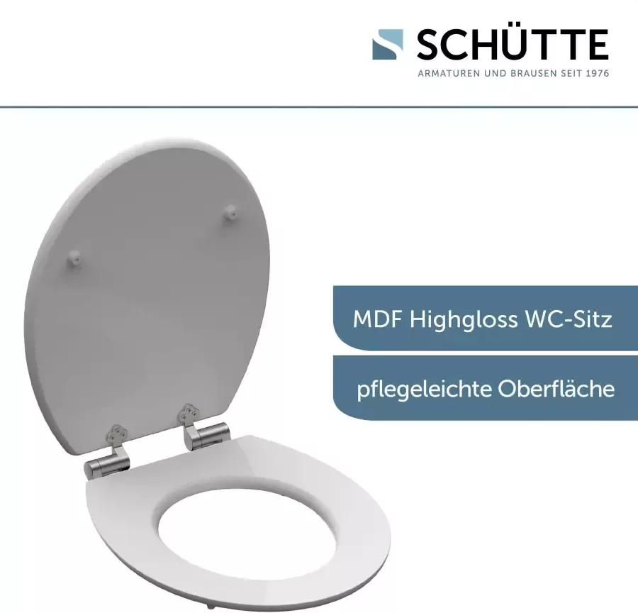 Schütte Toiletzitting Balance High gloss met houten mdf-kern met softclosemechanisme - Foto 5