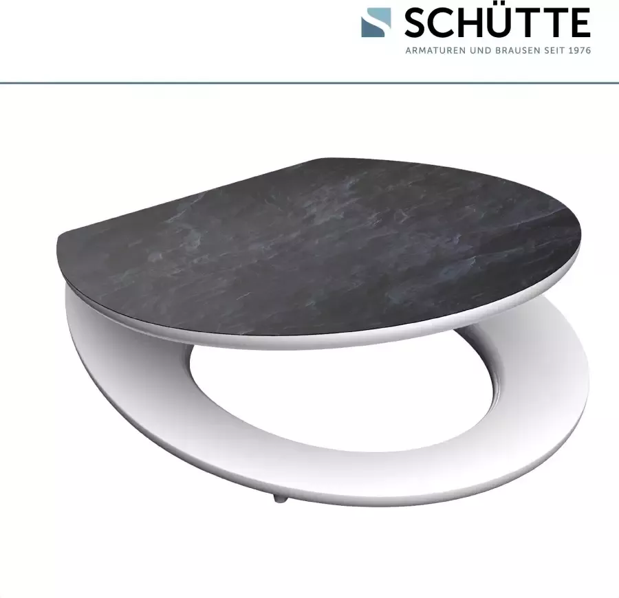 Schütte Toiletzitting Black stone High gloss met houten mdf-kern met softclosemechanisme - Foto 4