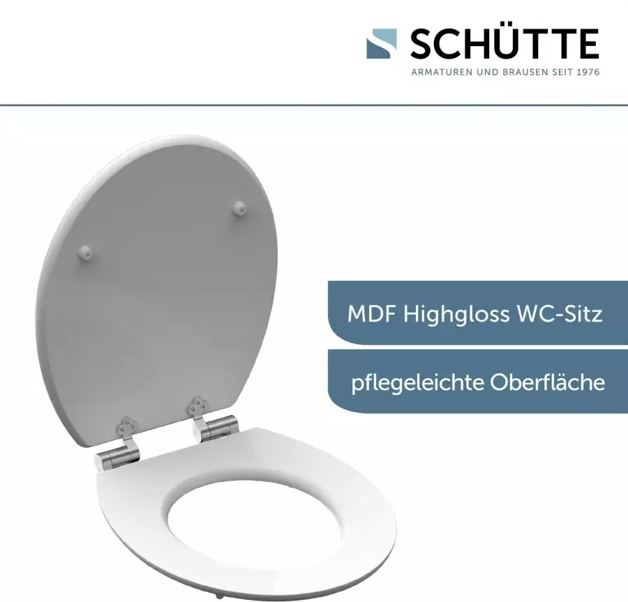 Schütte Toiletzitting Black stone High gloss met houten mdf-kern met softclosemechanisme - Foto 5