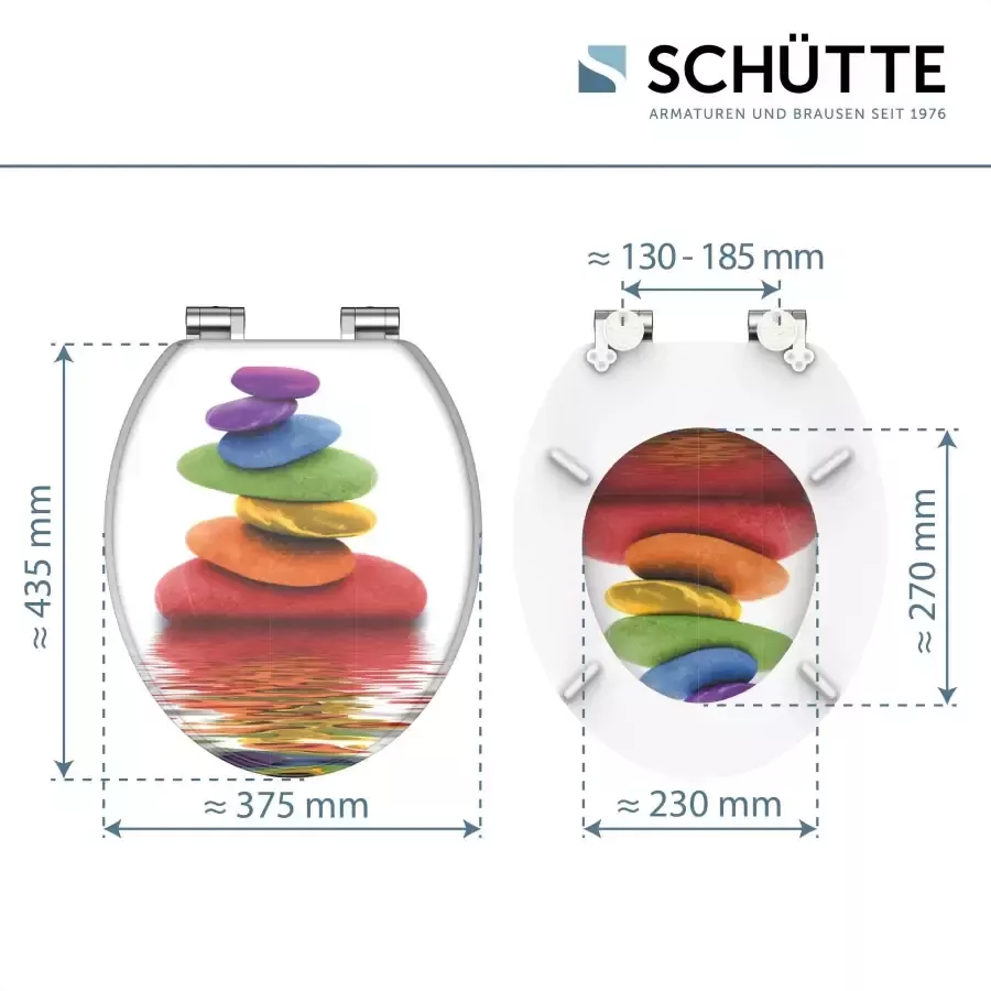 Schütte Toiletzitting Colorful Stones met softclosemechanisme en houten kern mdf - Foto 6