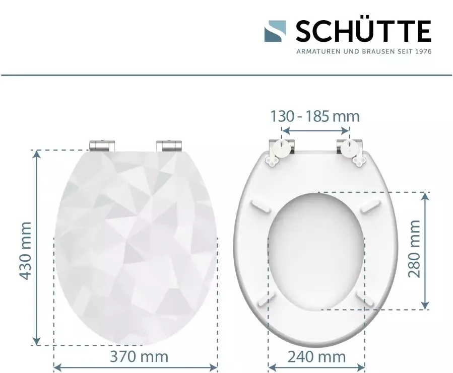 Schütte Toiletzitting Diamond High gloss met houten mdf-kern met softclosemechanisme - Foto 5