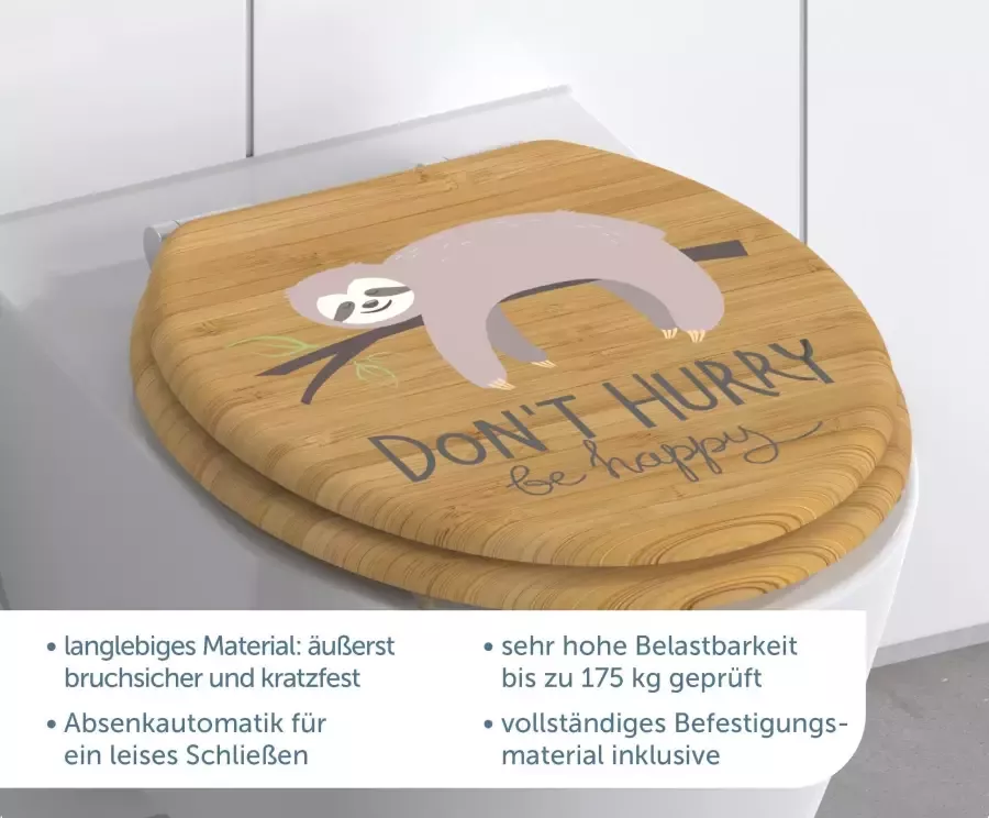 Schütte Toiletzitting Don`t Hurry Softclosemechanisme houten kern motiefprint mdf - Foto 2