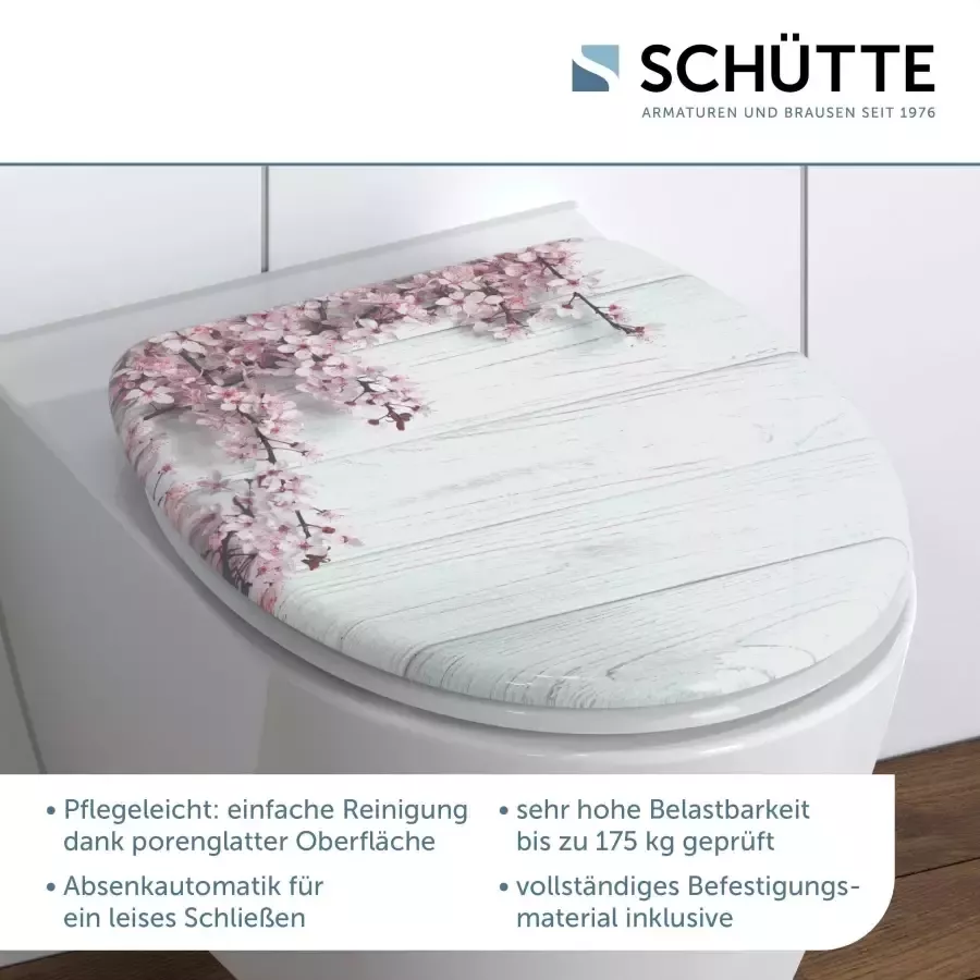 Schütte Toiletzitting Flowers&Wood Duroplast softclosemechanisme motiefprint - Foto 4