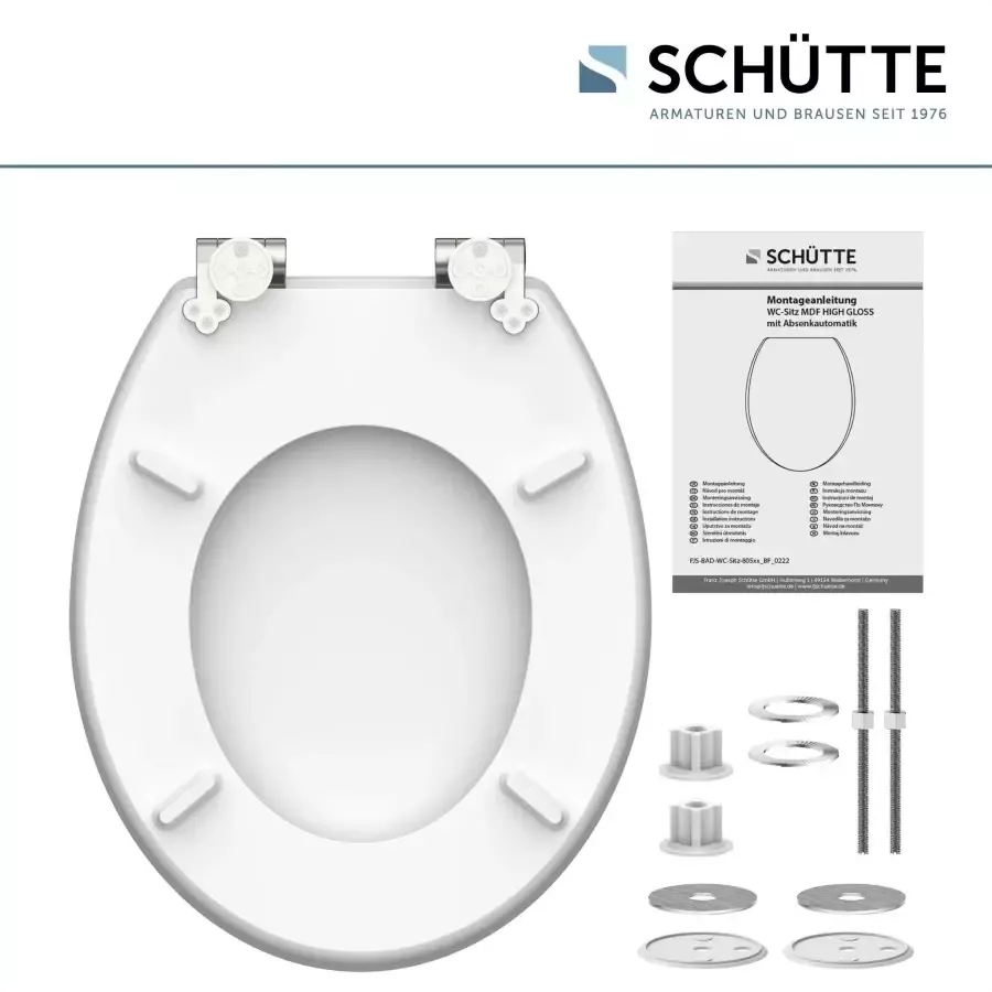 Schütte Toiletzitting Flowers&Wood High gloss met houten mdf-kern met softclosemechanisme - Foto 3