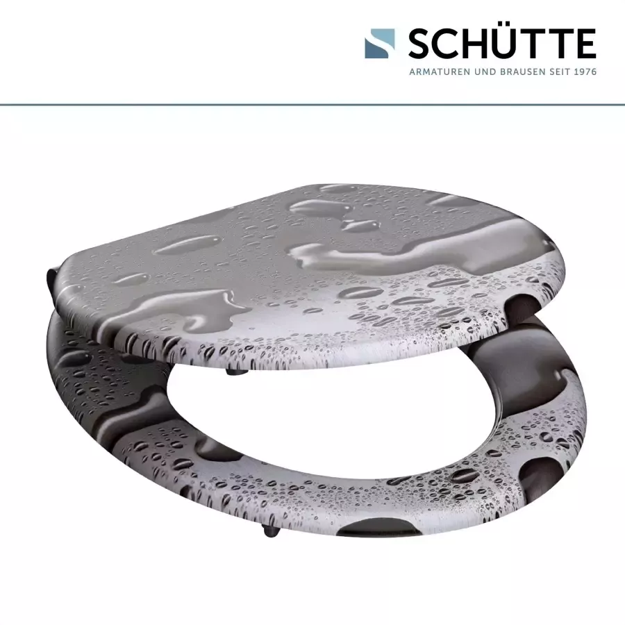 Schütte Toiletzitting Grey steel met softclosemechanisme en houten kern mdf - Foto 2