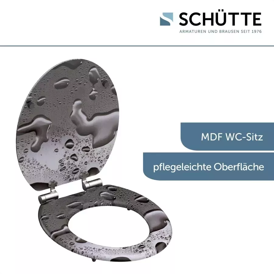 Schütte Toiletzitting Grey steel met softclosemechanisme en houten kern mdf - Foto 3