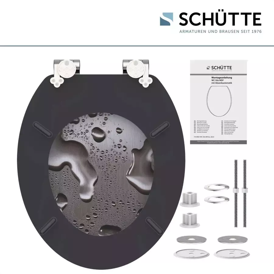 Schütte Toiletzitting Grey steel met softclosemechanisme en houten kern mdf - Foto 4