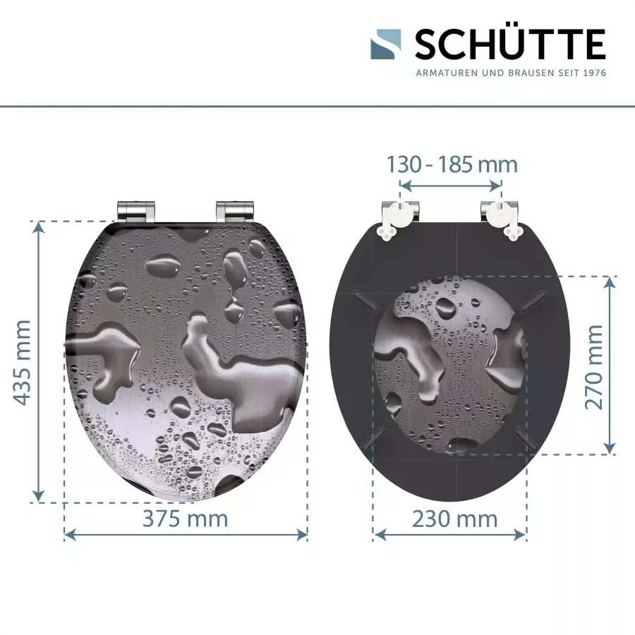 Schütte Toiletzitting Grey steel met softclosemechanisme en houten kern mdf - Foto 6