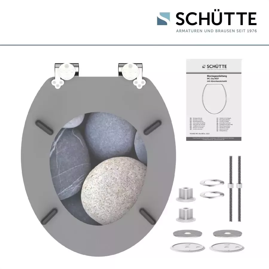 Schütte Toiletzitting GREY STONES met softclosemechanisme en houten kern mdf - Foto 2