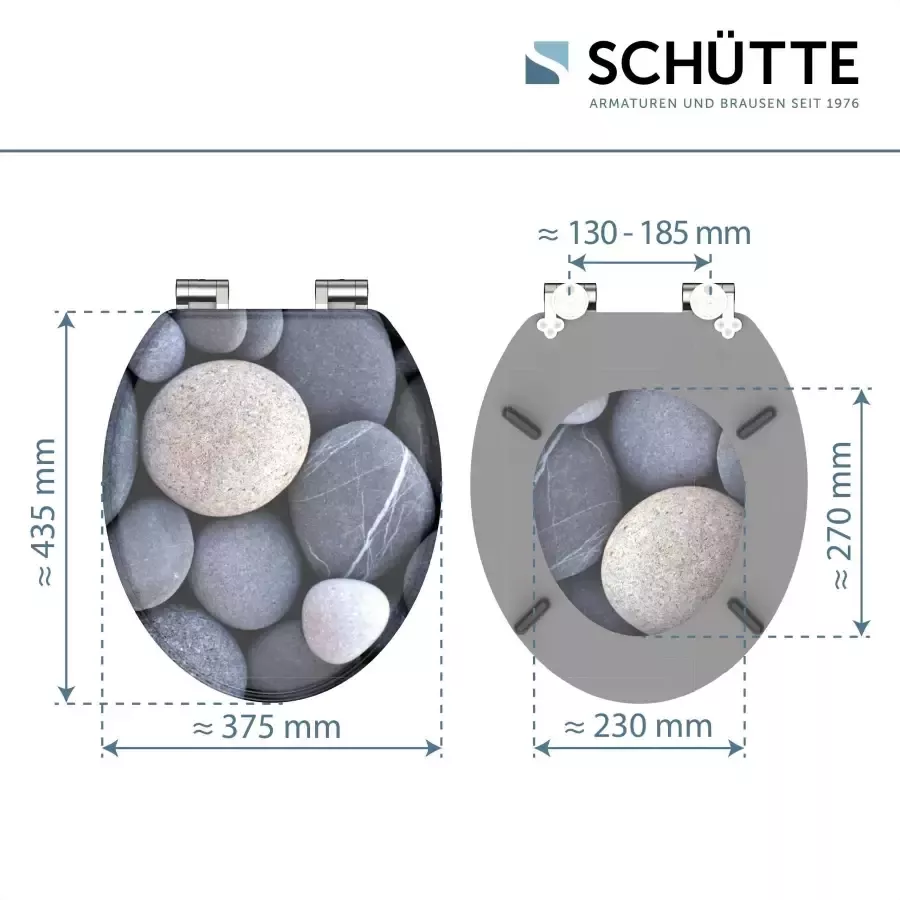 Schütte Toiletzitting GREY STONES met softclosemechanisme en houten kern mdf - Foto 5