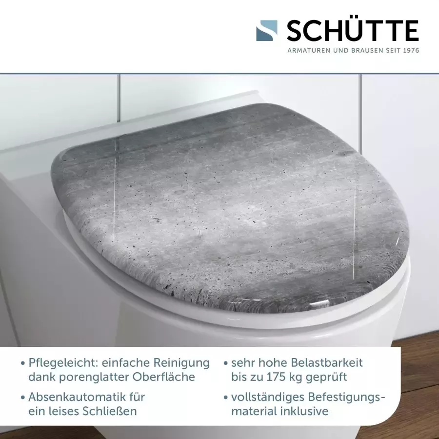 Schütte Toiletzitting Industrial grey Duroplast met soft-closemechanisme - Foto 4