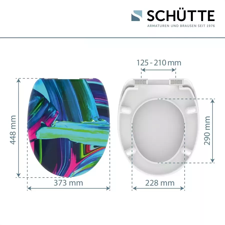 Schütte Toiletzitting Neon Paint Duroplast soft-closemechanisme - Foto 6