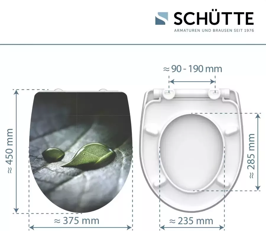 Schütte Toiletzitting Raindrop Duroplast met softclosemechanisme en snelsluiting High gloss - Foto 7