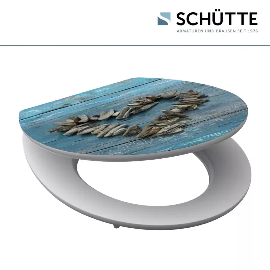 Schütte Toiletzitting Shell heart High gloss met houten mdf-kern met softclosemechanisme - Foto 1