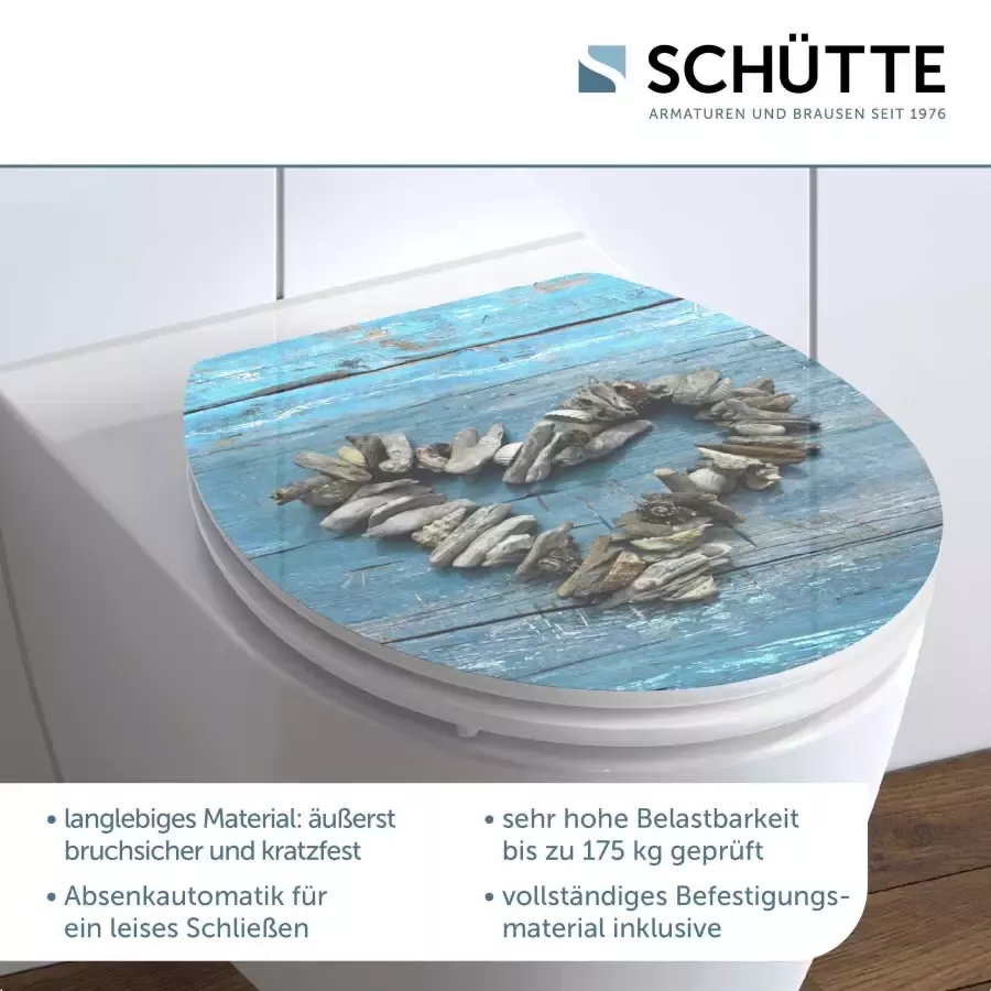 Schütte Toiletzitting Shell heart High gloss met houten mdf-kern met softclosemechanisme - Foto 2