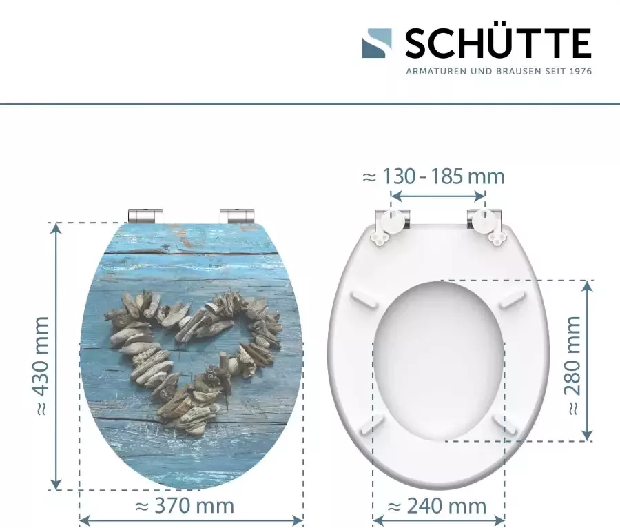 Schütte Toiletzitting Shell heart High gloss met houten mdf-kern met softclosemechanisme - Foto 6