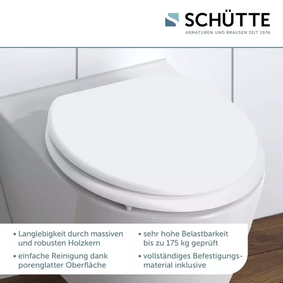 Schütte Toiletzitting met houten kern maximale belasting van de toiletbril 150 kg