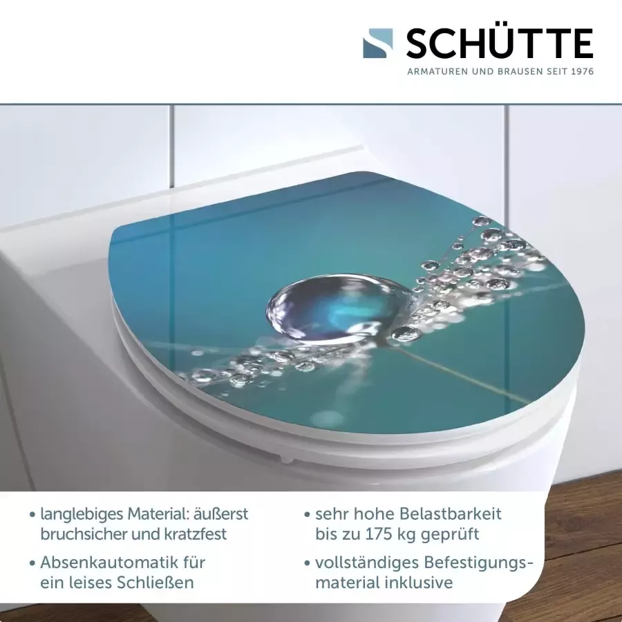 Schütte Toiletzitting Water Drop High gloss met houten mdf-kern met softclosemechanisme - Foto 1