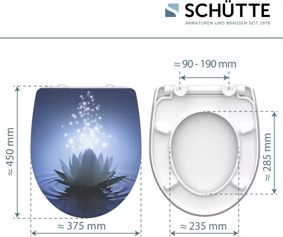 Schütte Toiletzitting Water Lily Duroplast met softclosemechanisme en snelsluiting High gloss - Foto 8