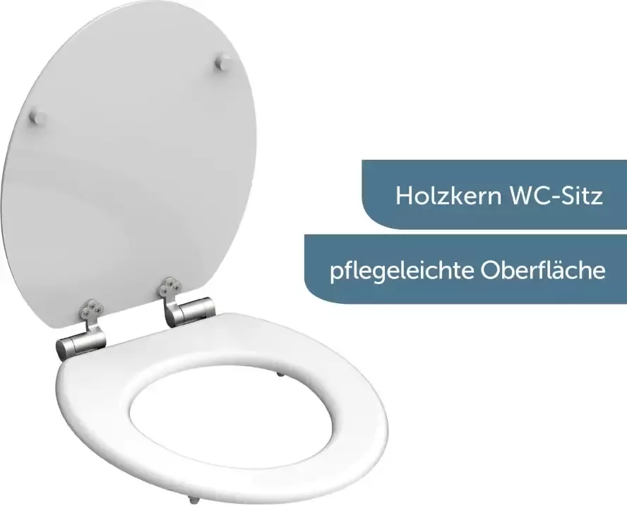 Schütte Toiletzitting White met softclosemechanisme en houten kern max belasting van de toiletbril 150 kg - Foto 4
