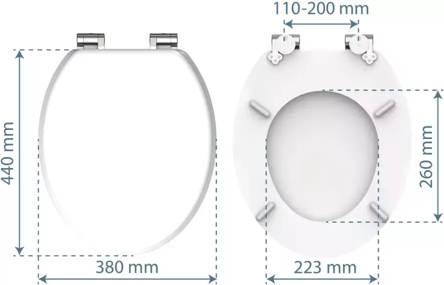 Schütte Toiletzitting White met softclosemechanisme en houten kern max belasting van de toiletbril 150 kg - Foto 6