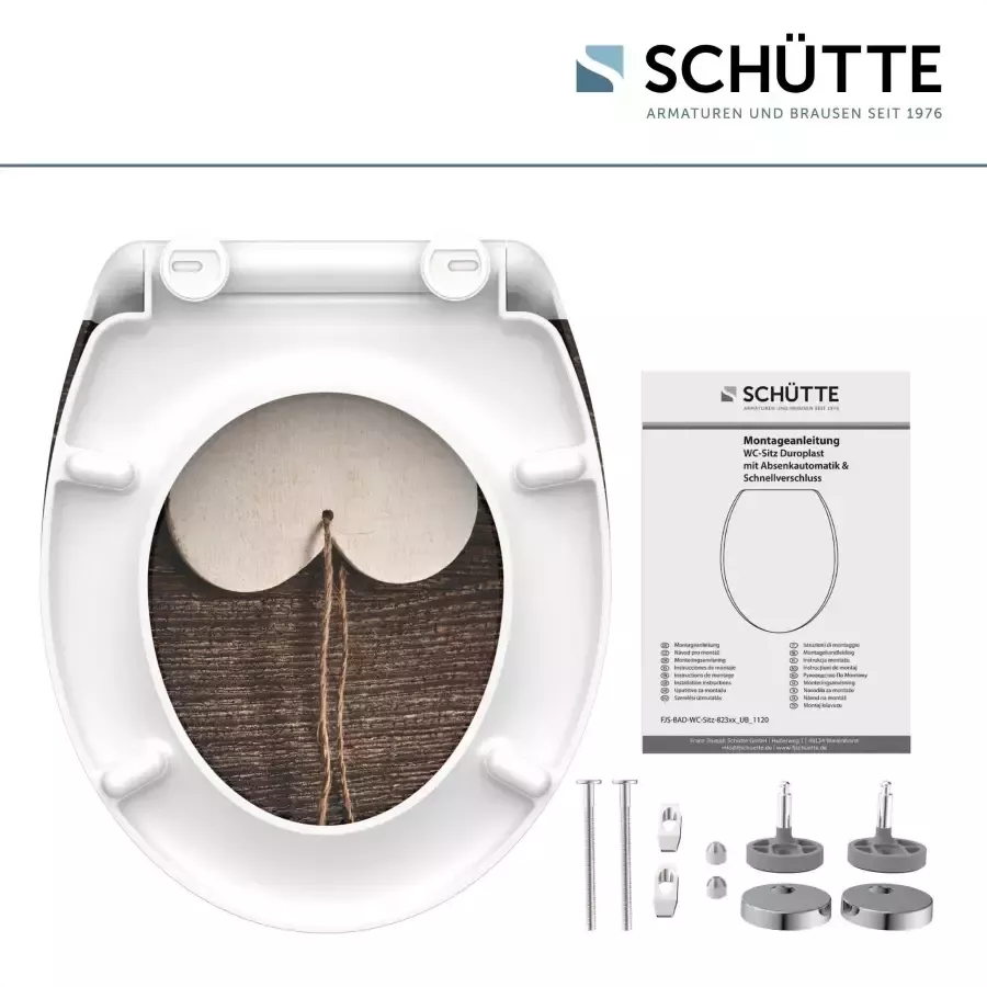 Schütte Toiletzitting Wood Heart Duroplast met softclosemechanisme en snelsluiting - Foto 5