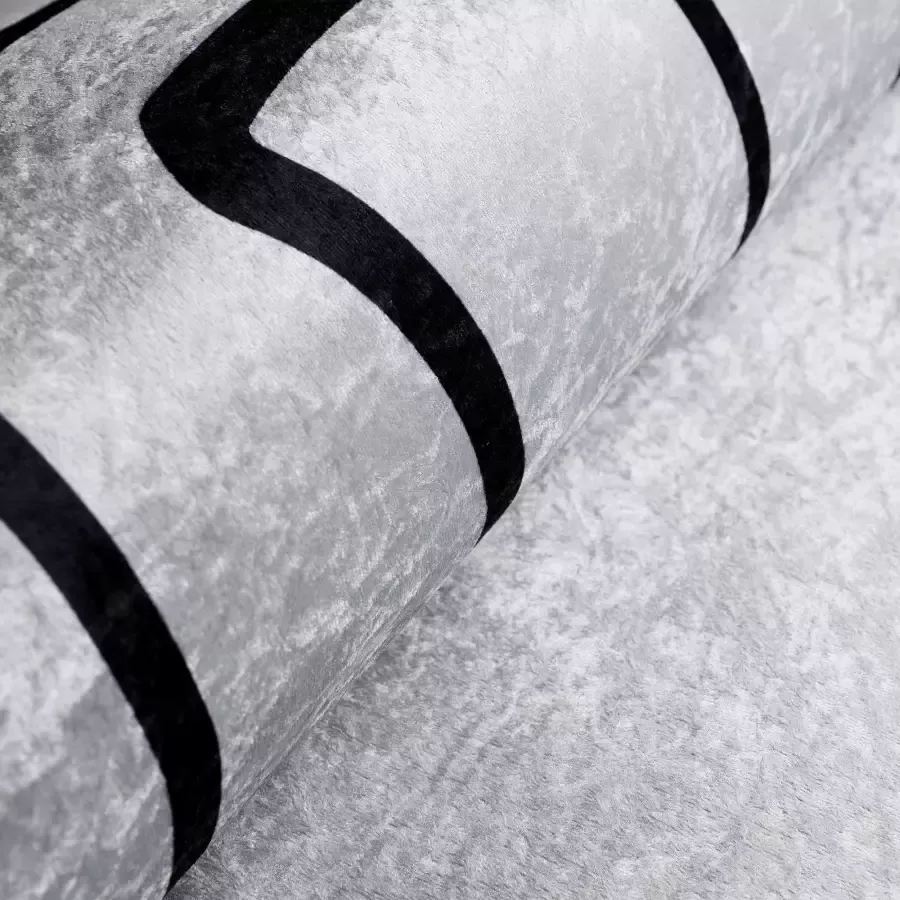 Salery Home Vloerkleed moderne wasbaar zachte microvezel speciale druktechniek rechthoekig keuken tapijt grijs-zwart 80x300 cm