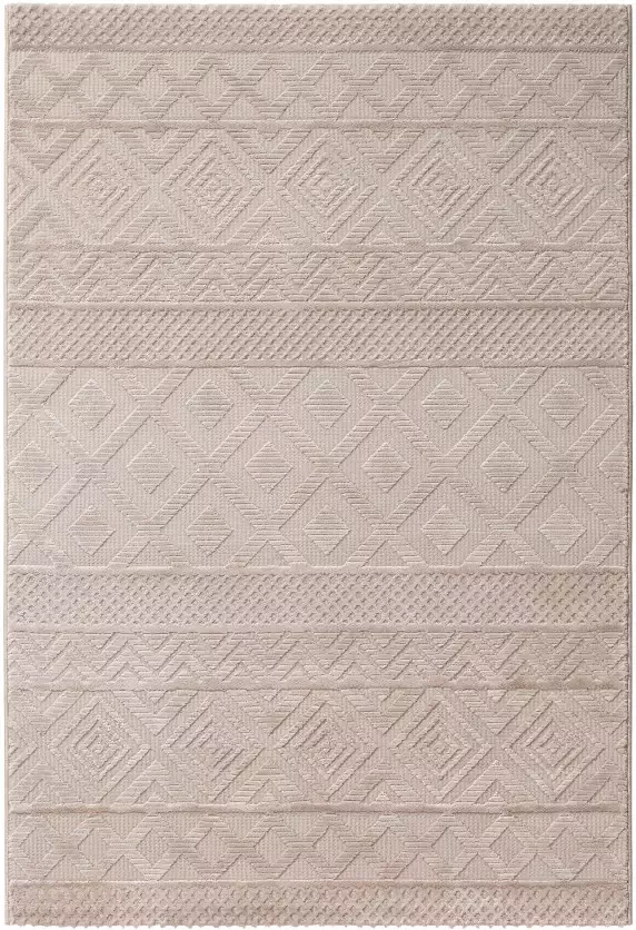 Salery Home Vloerkleed- Oosters tapijt Luxury Reliëfstructuur woonkamer geodriehoek patroon beige 80X150 cm - Foto 9