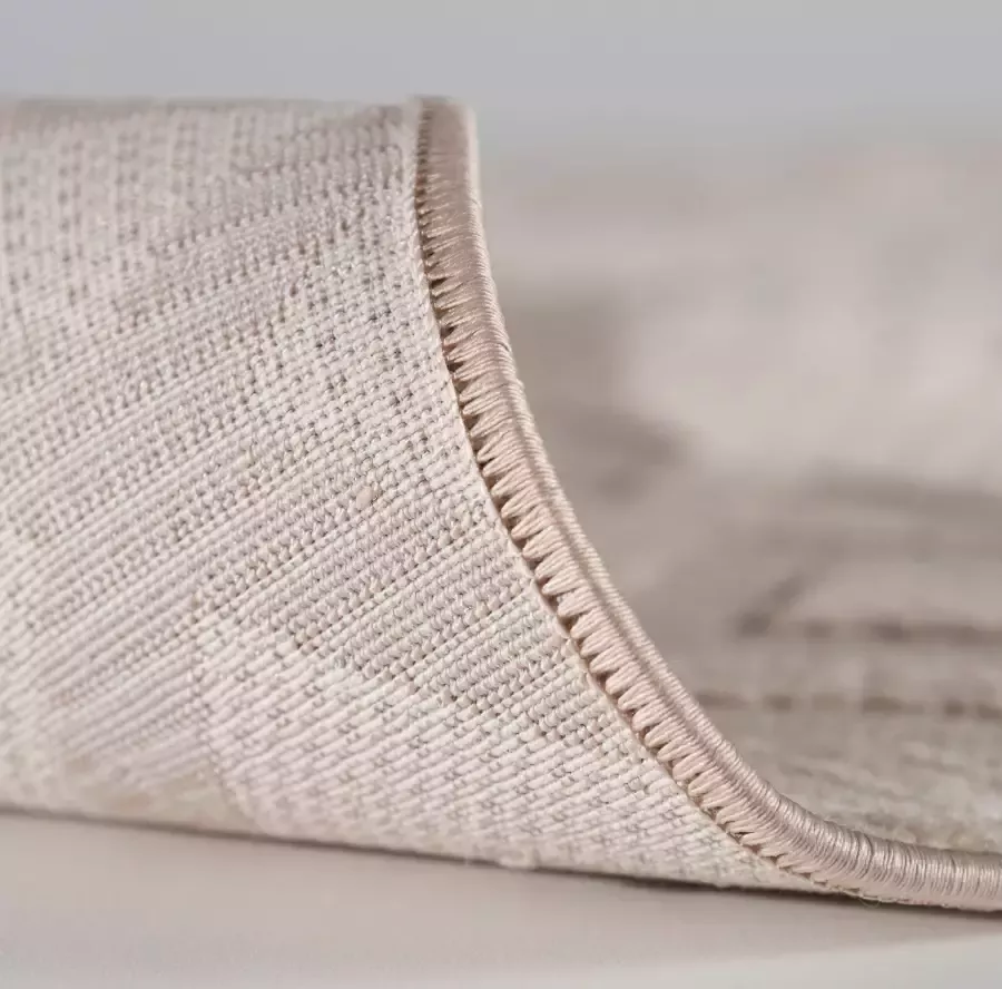 Salery Home Vloerkleed- Oosters tapijt Luxury Reliëfstructuur woonkamer geodriehoek patroon beige 80X150 cm - Foto 5