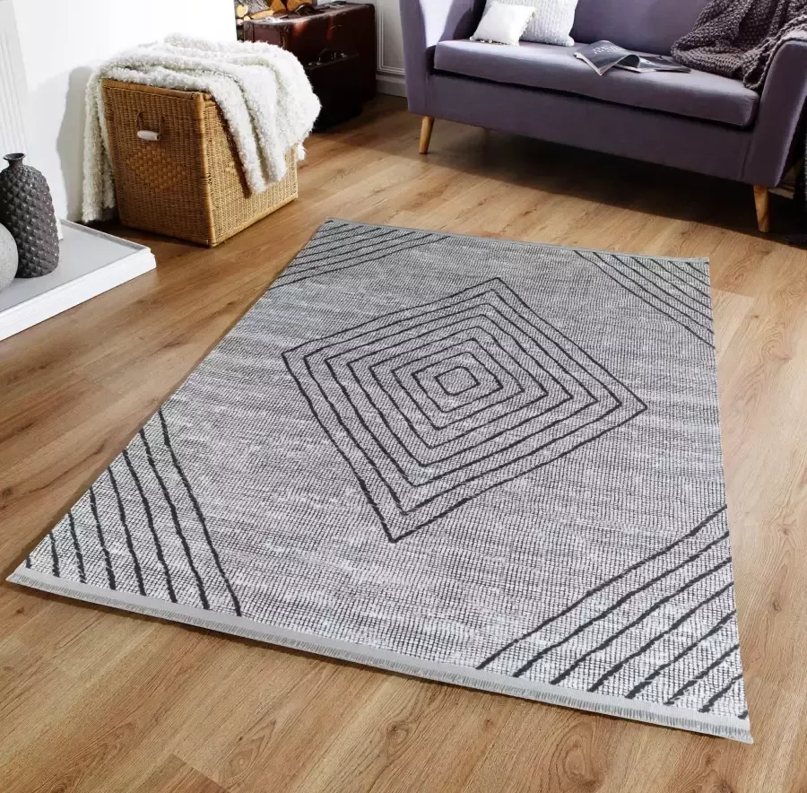 Sehrazat Vloerkleed EFE 1010 Woonkamer platgeweven vloerkleed Scandi stijl - Foto 3