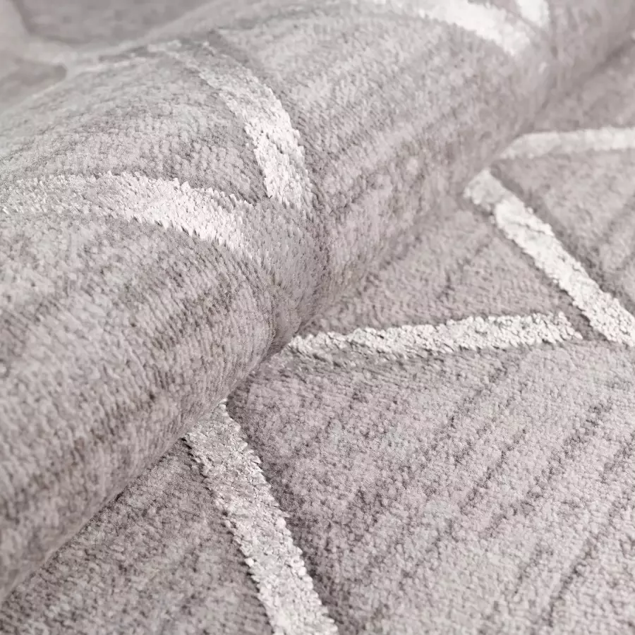 Salery Home Vloerkleed laagpolig vloerkleed antistatisch lichtdicht tpijt grijs 120x170 cm - Foto 2