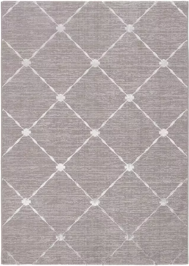 Salery Home Vloerkleed- modern laagpolig vloerkleed tapijtenloods Lara grijs geodriehoek patroon 120x170 cm - Foto 18
