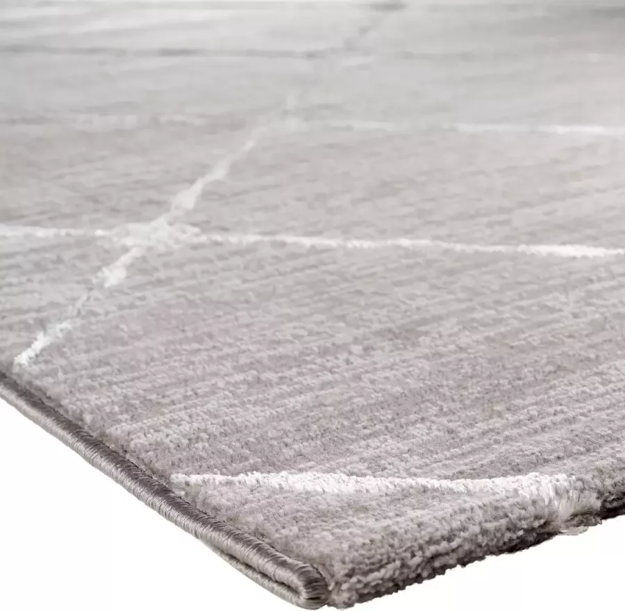 Salery Home Vloerkleed- modern laagpolig vloerkleed tapijtenloods Lara grijs geodriehoek patroon 120x170 cm - Foto 10
