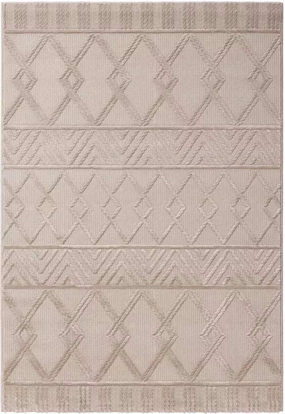 Salery Home Vloerkleed- modern laagpolig vloerkleed tapijtenloods Luxury beige geodriehoek patroon 80x150 cm - Foto 10