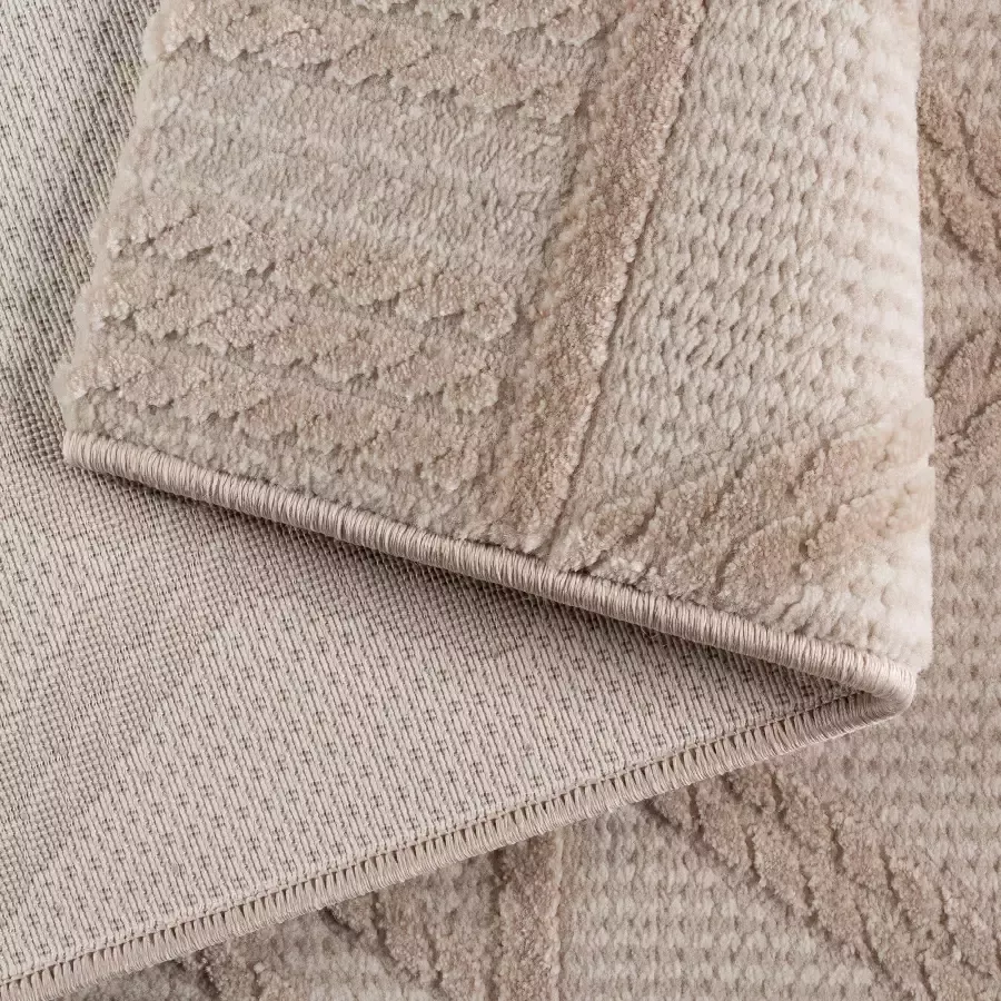 Salery Home Vloerkleed- modern laagpolig vloerkleed tapijtenloods Luxury beige geodriehoek patroon 80x150 cm - Foto 4