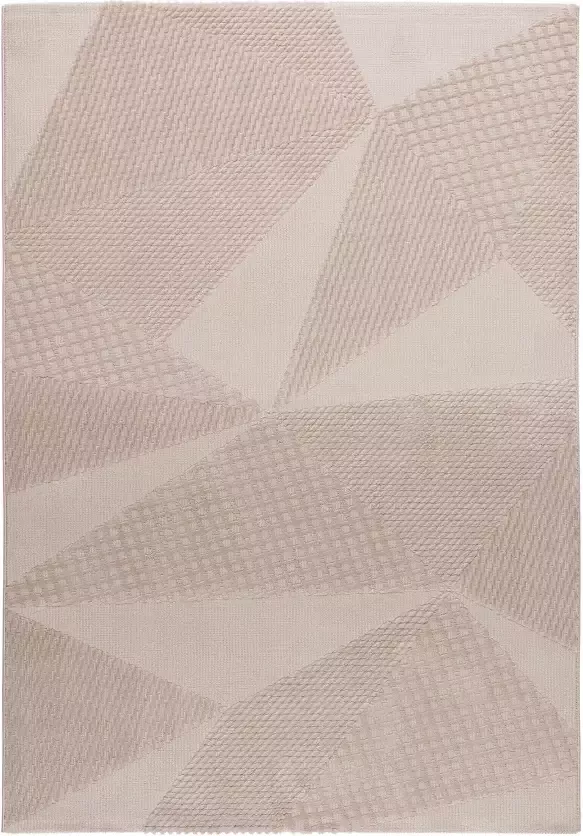 Salery Home Vloerkleed- modern laagpolig vloerkleed tapijtenloods Luxury beige geodriehoek patroon 120x170 cm - Foto 9
