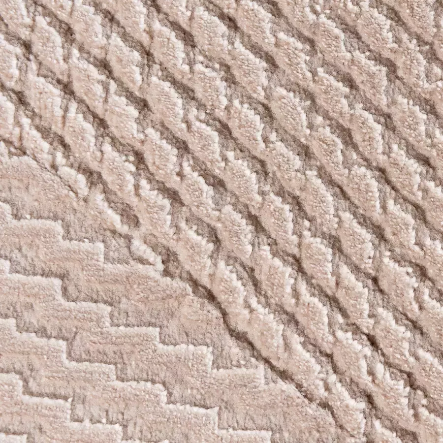 Salery Home Vloerkleed- modern laagpolig vloerkleed tapijtenloods Luxury beige geodriehoek patroon 120x170 cm - Foto 6