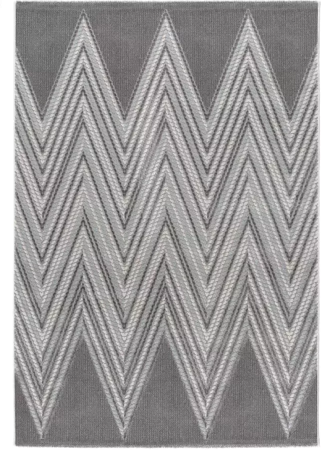 Salery Home Vloerkleed- modern laagpolig vloerkleed Luxury tapijt blauwgrijs geodriehoek patroon 160x230 cm - Foto 9