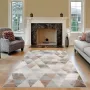 Salery Home Vloerkleed- modern laagpolig vloerkleed bruin geodriehoek patroon 200x290 cm - Thumbnail 8