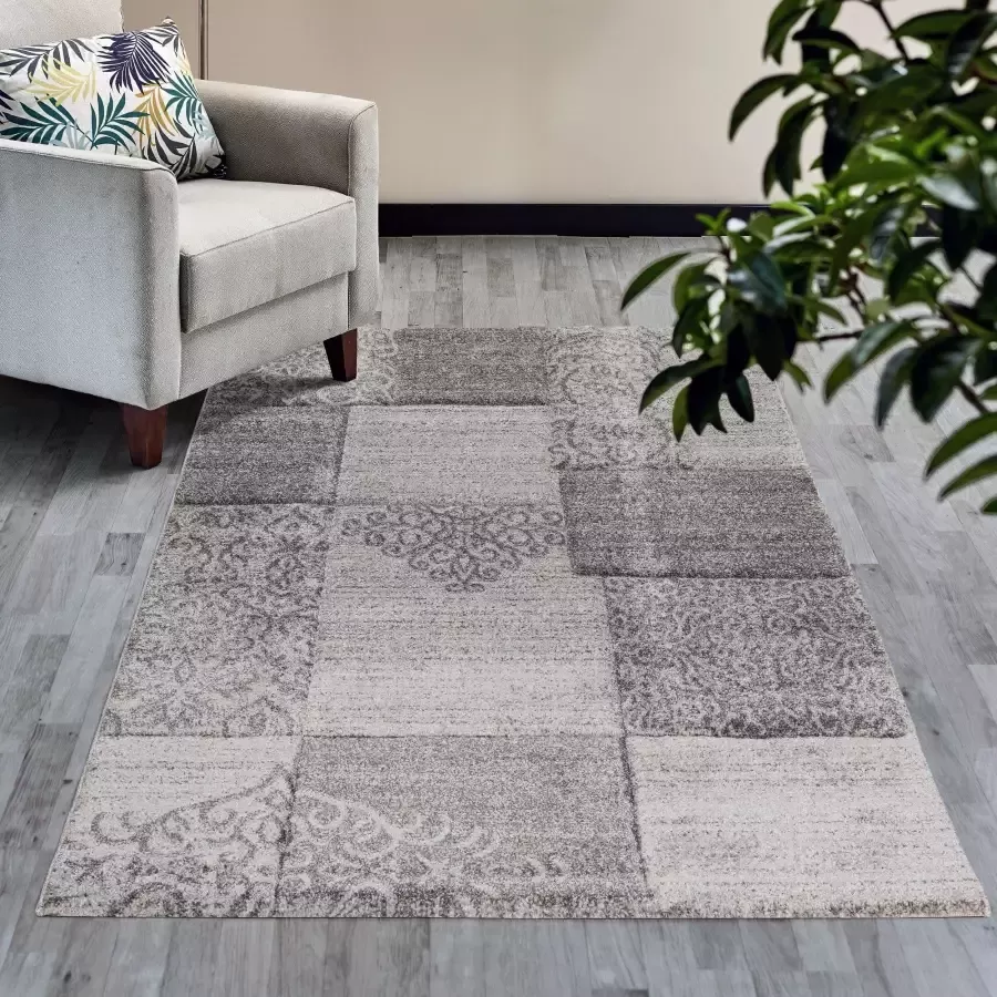 Sehrazat Vloerkleed Trend 7425 Korte pool reliëfstructuur woonkamer