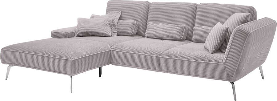 Set one by Musterring Hoekbank SO 4500 voeten chroomkleurig incl. draaibare rugfunctie cord L-vorm - Foto 6