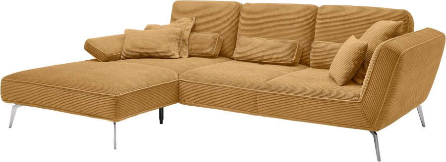 Set one by Musterring Hoekbank SO 4500 voeten chroomkleurig incl. draaibare rugfunctie cord L-vorm - Foto 8