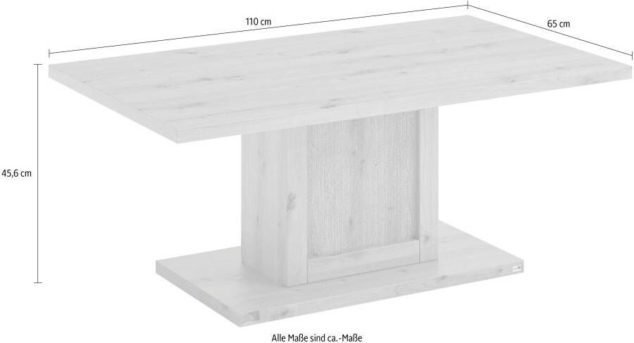 Set one by Musterring Salontafel CHANDLER Eiken Artisan breedte 110 cm zuilen-voet
