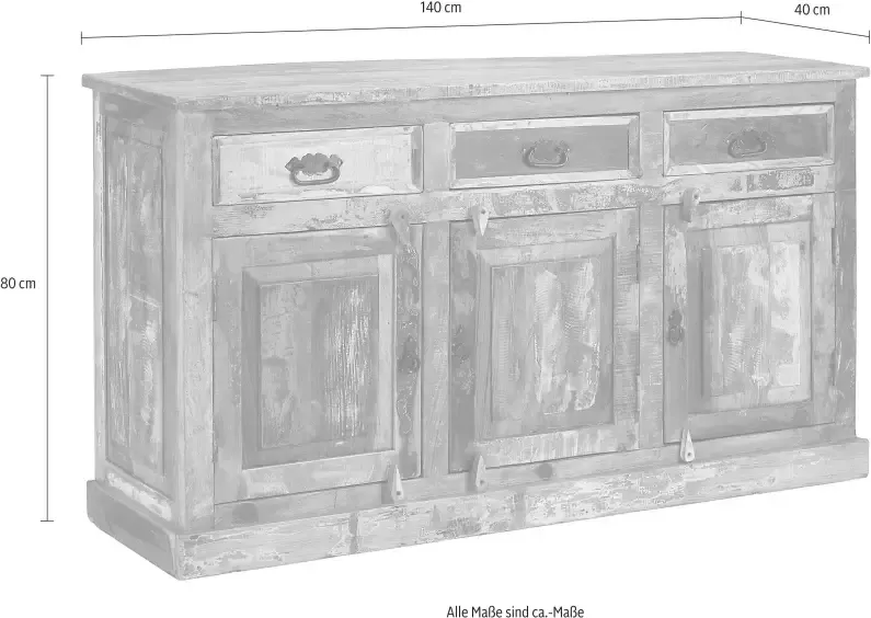 SIT Dressoir Riverboat van gerecycled gebruikt hout breedte 40 cm shabby chic vintage - Foto 10